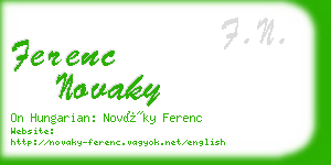 ferenc novaky business card